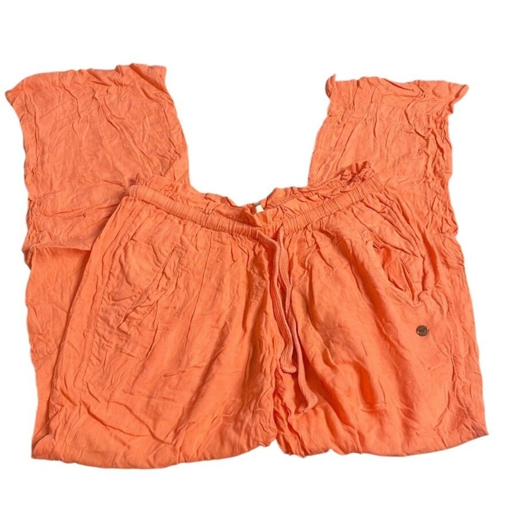 Roxy Women's Orange Drawstring Wide Leg Lounge Pants XS